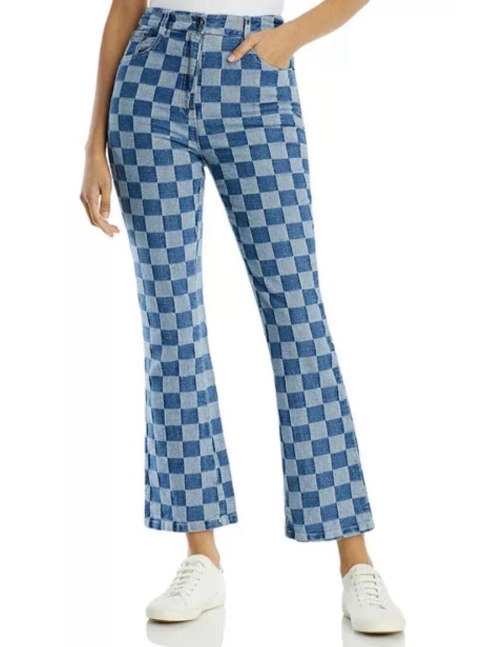 Lucy Paris Crissy Check cropped jeans